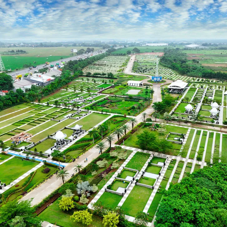 Akses jalan masuk dan area parkir Al Azhar Memorial Garden